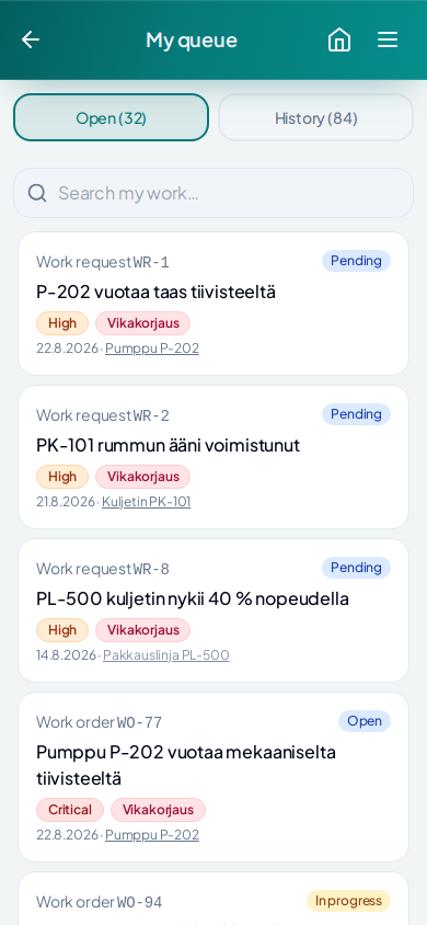 Kare Maint — mobile my work queue