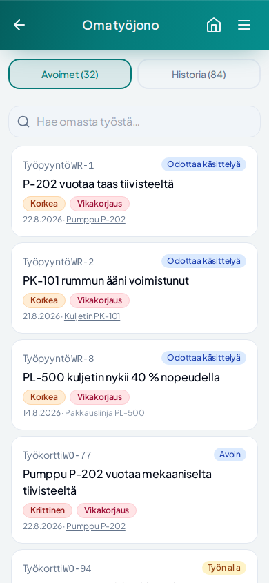 Kare Maint — mobiili oma työjono